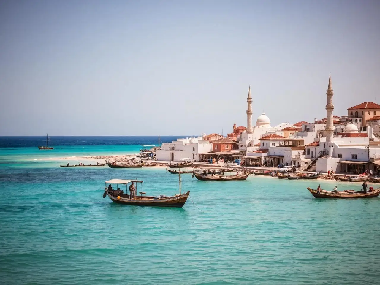 Vue de la ville côtière de Tadjourah et du golfe à Djibouti
